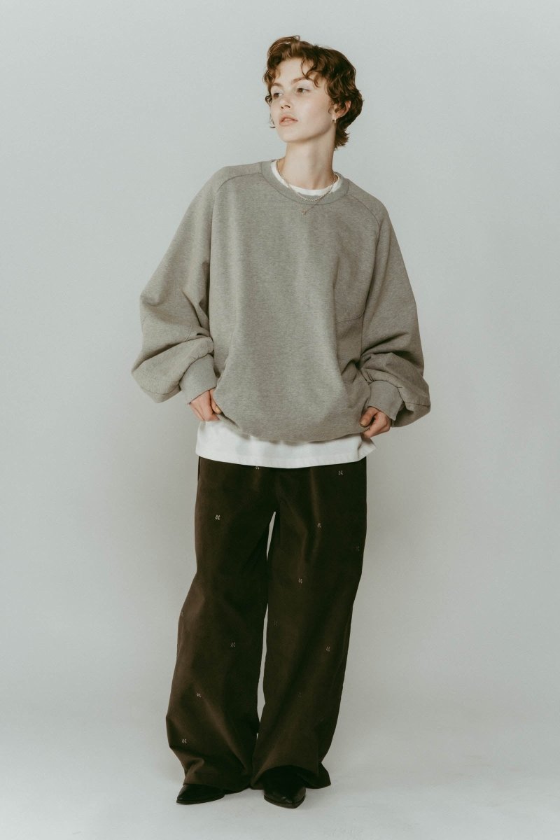 K motif velveteen pants(unisex)/graykhaki - KNUTH MARF