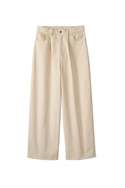K motif velveteen pants(unisex)/ivory - KNUTH MARF