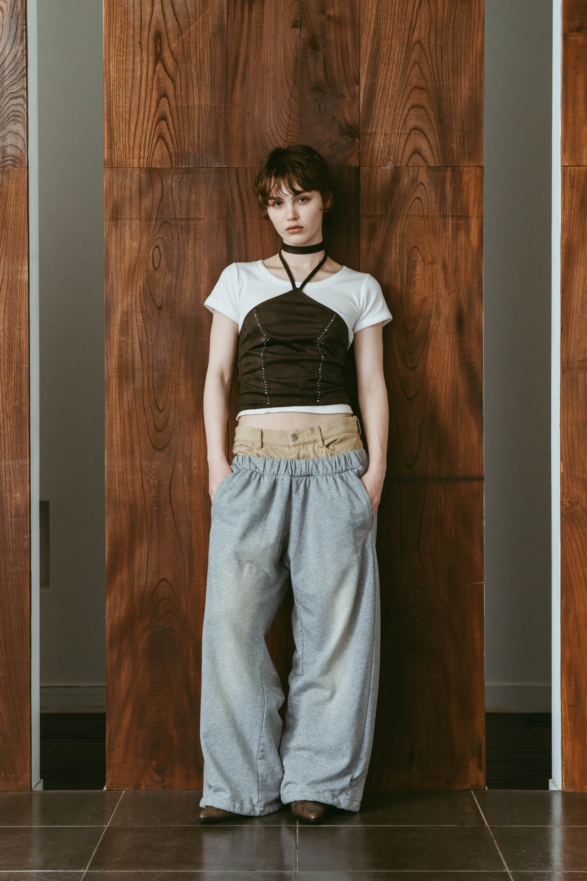 suede bustier top/darkbrown | KNUTH MARF