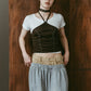 suede bustier top/darkbrown