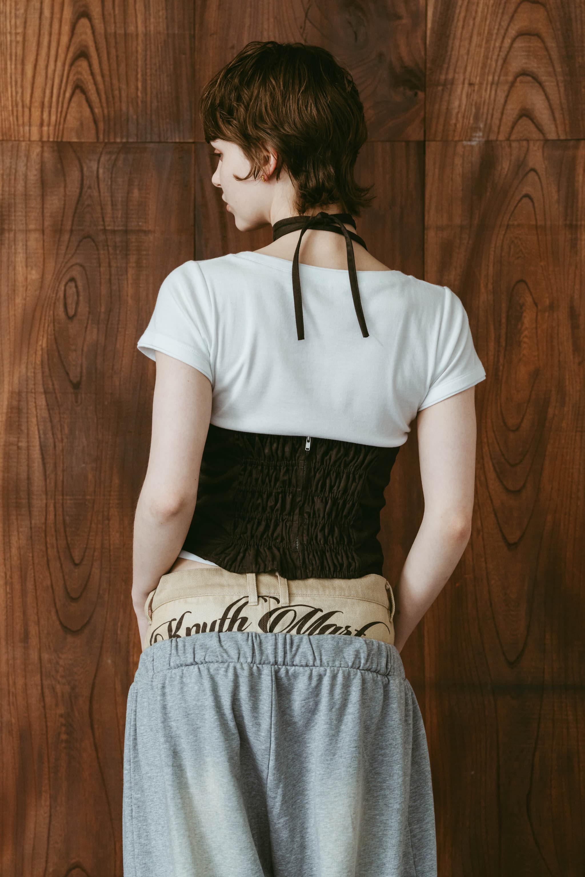 suede bustier top/darkbrown | KNUTH MARF