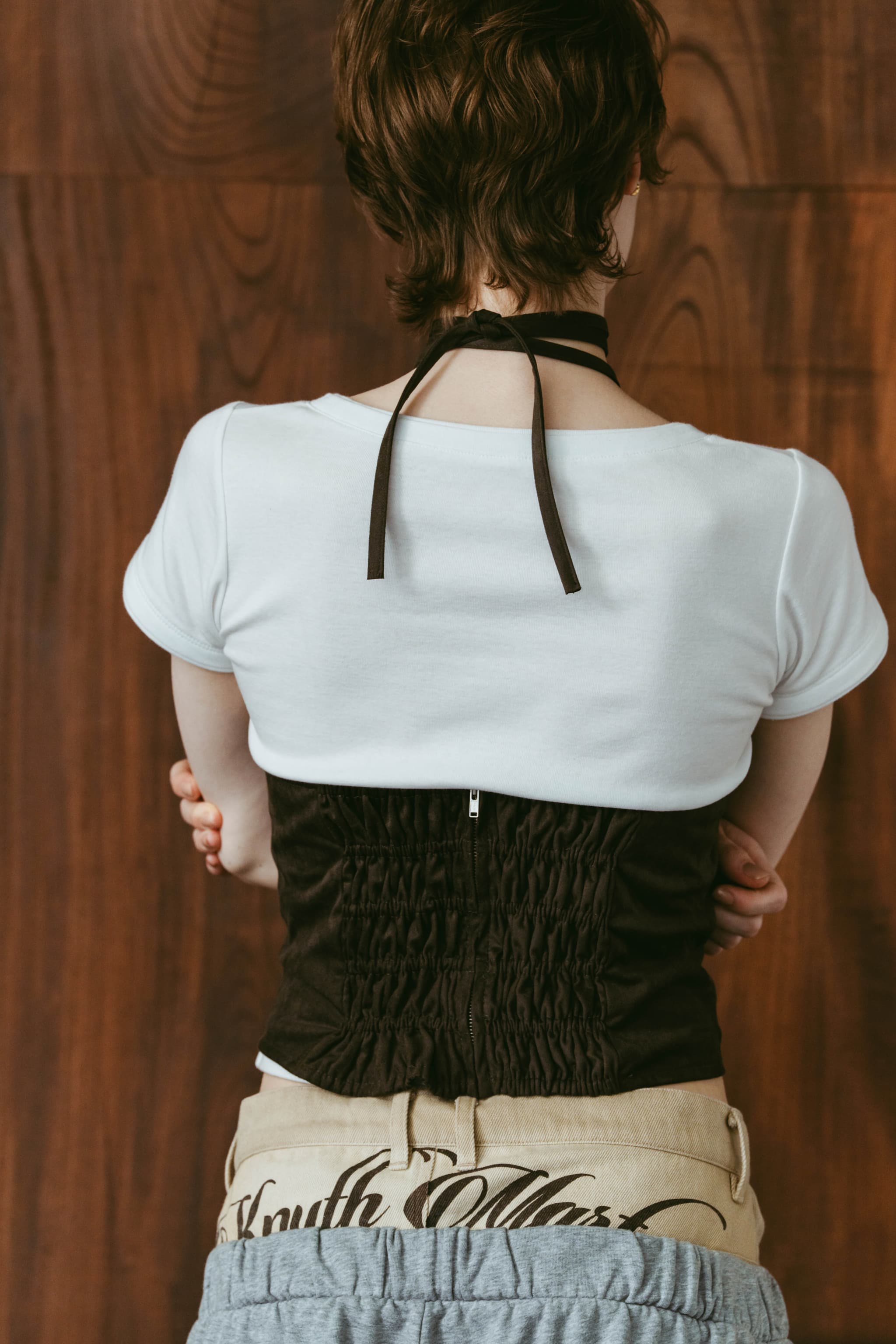 suede bustier top/darkbrown | KNUTH MARF