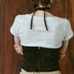 suede bustier top/darkbrown