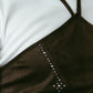 suede bustier top/darkbrown
