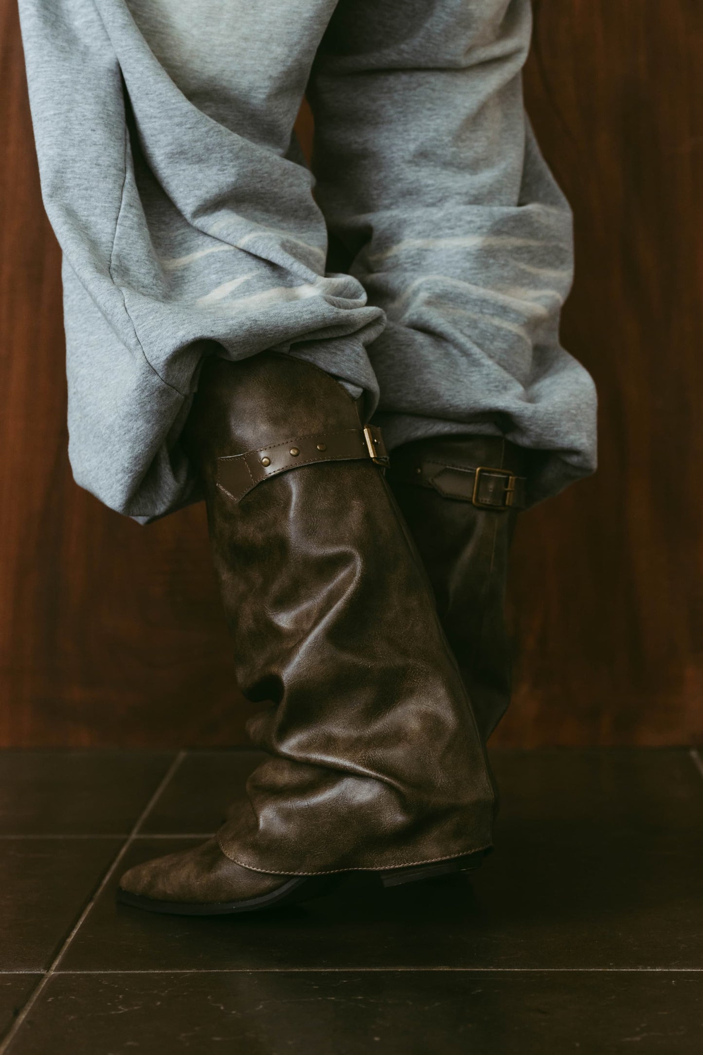 western belted boots/2color