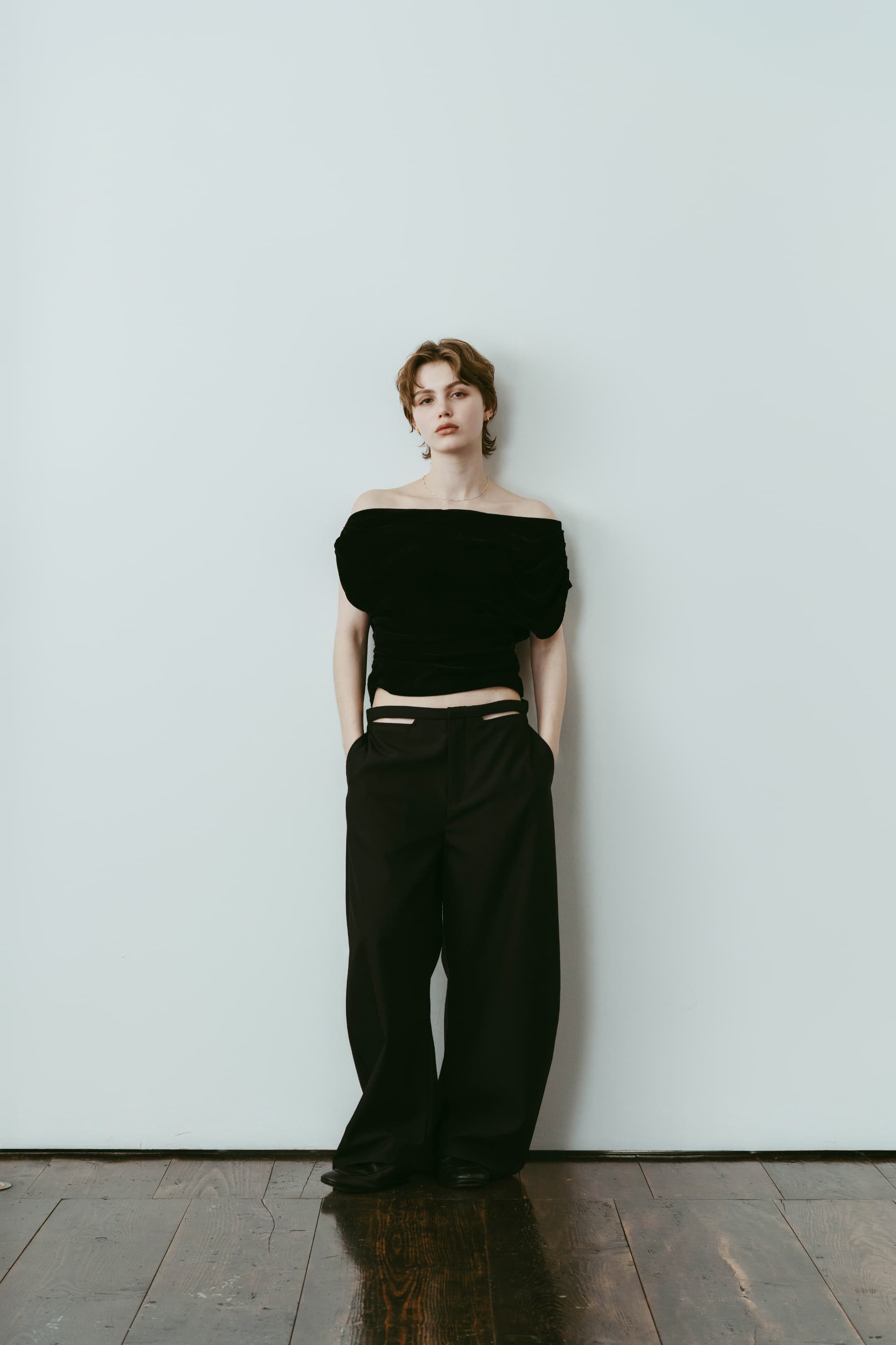 sheer velour top/black | KNUTH MARF