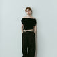 sheer velour top/black