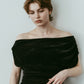 sheer velour top/black