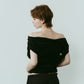 sheer velour top/black