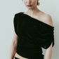 sheer velour top/black