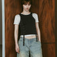 2piece layered tank tee/charcoal