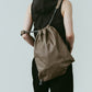 leather drawstring bag/2color