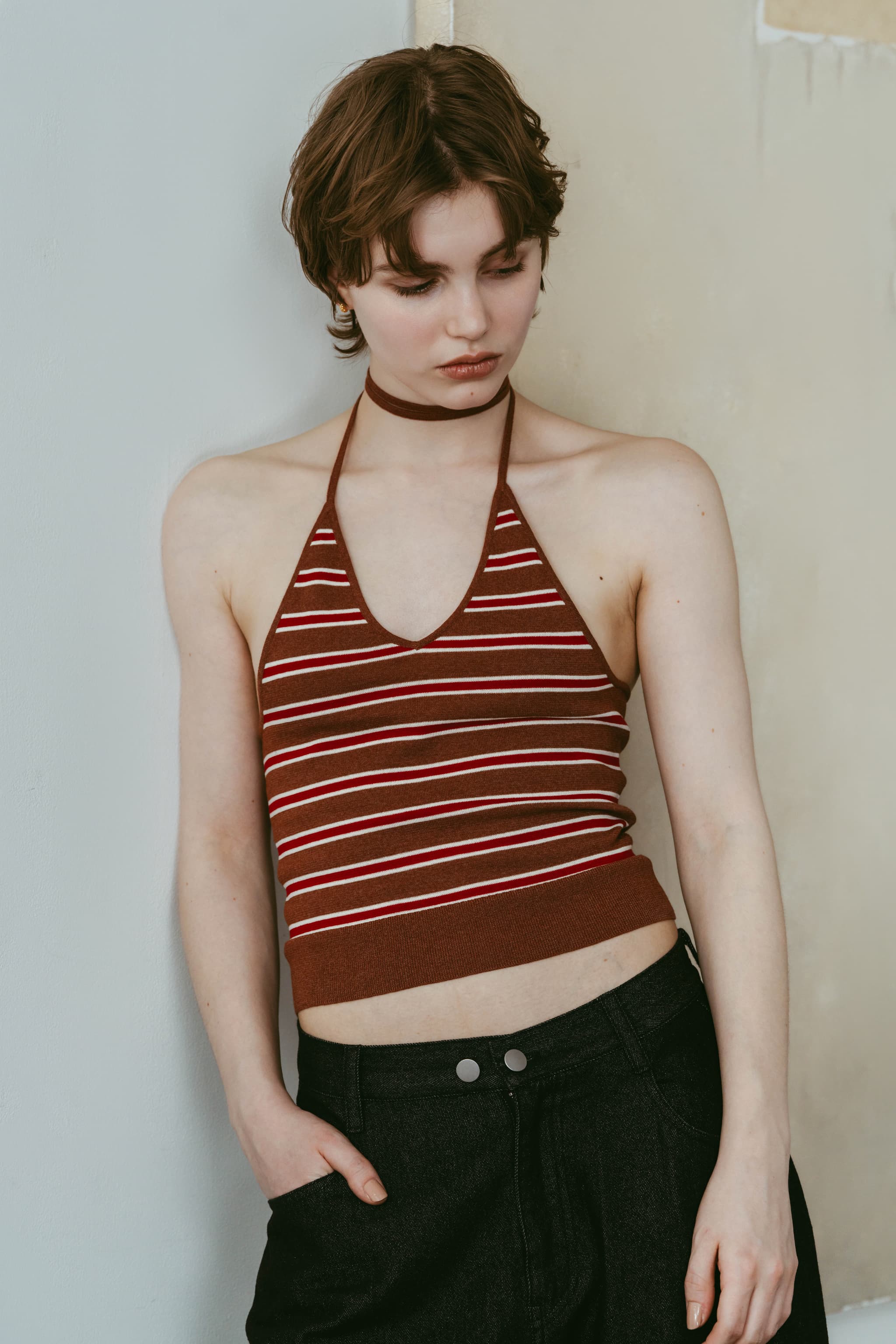 knit halter bustier/3color | KNUTH MARF