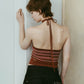 knit halter bustier/3color