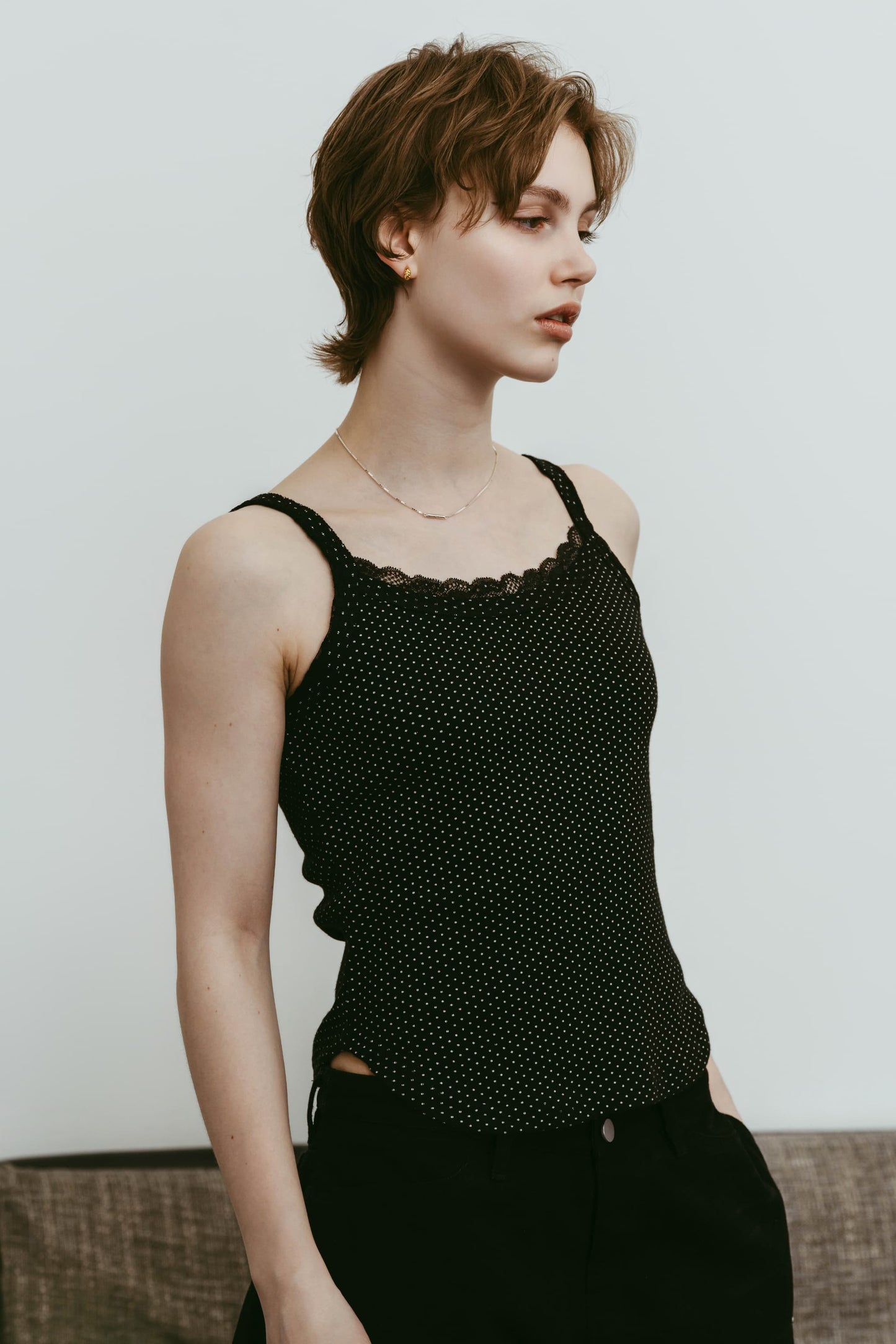 lace detail camisole/3color