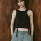 2piece layered tank tee/charcoal