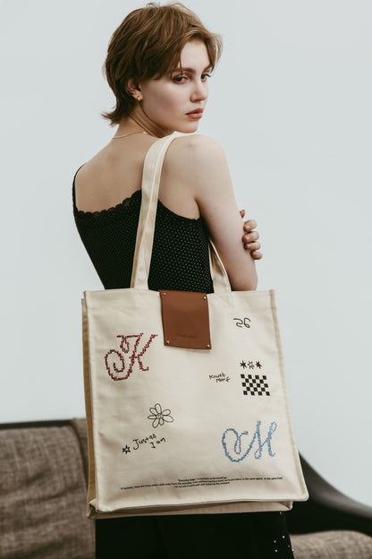 graphic canvas tote/2color