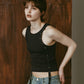 2piece layered tank tee/charcoal
