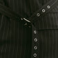 stand neck mini dress/stripeblack