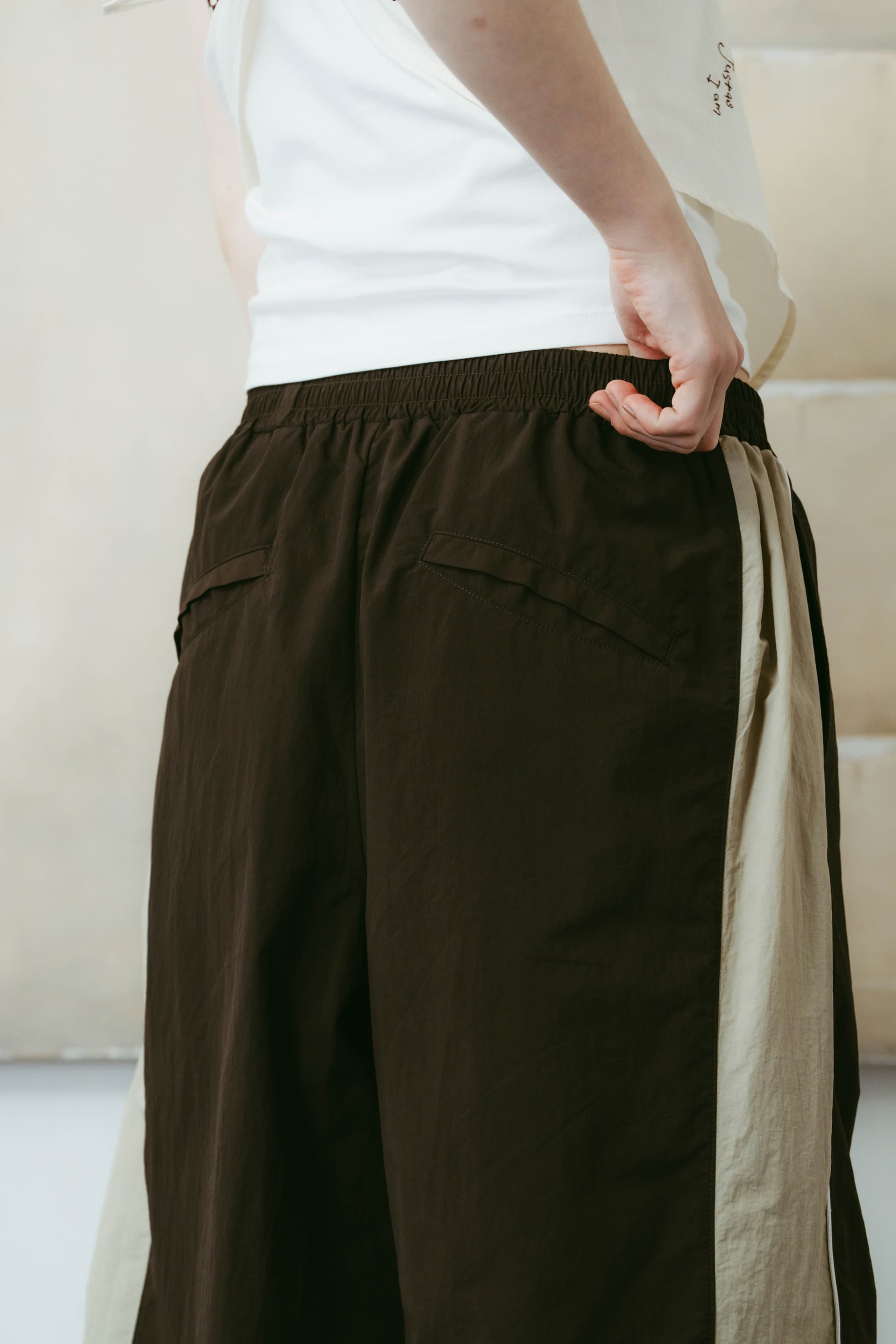 nylon easy pants(unisex)/brown | KNUTH MARF