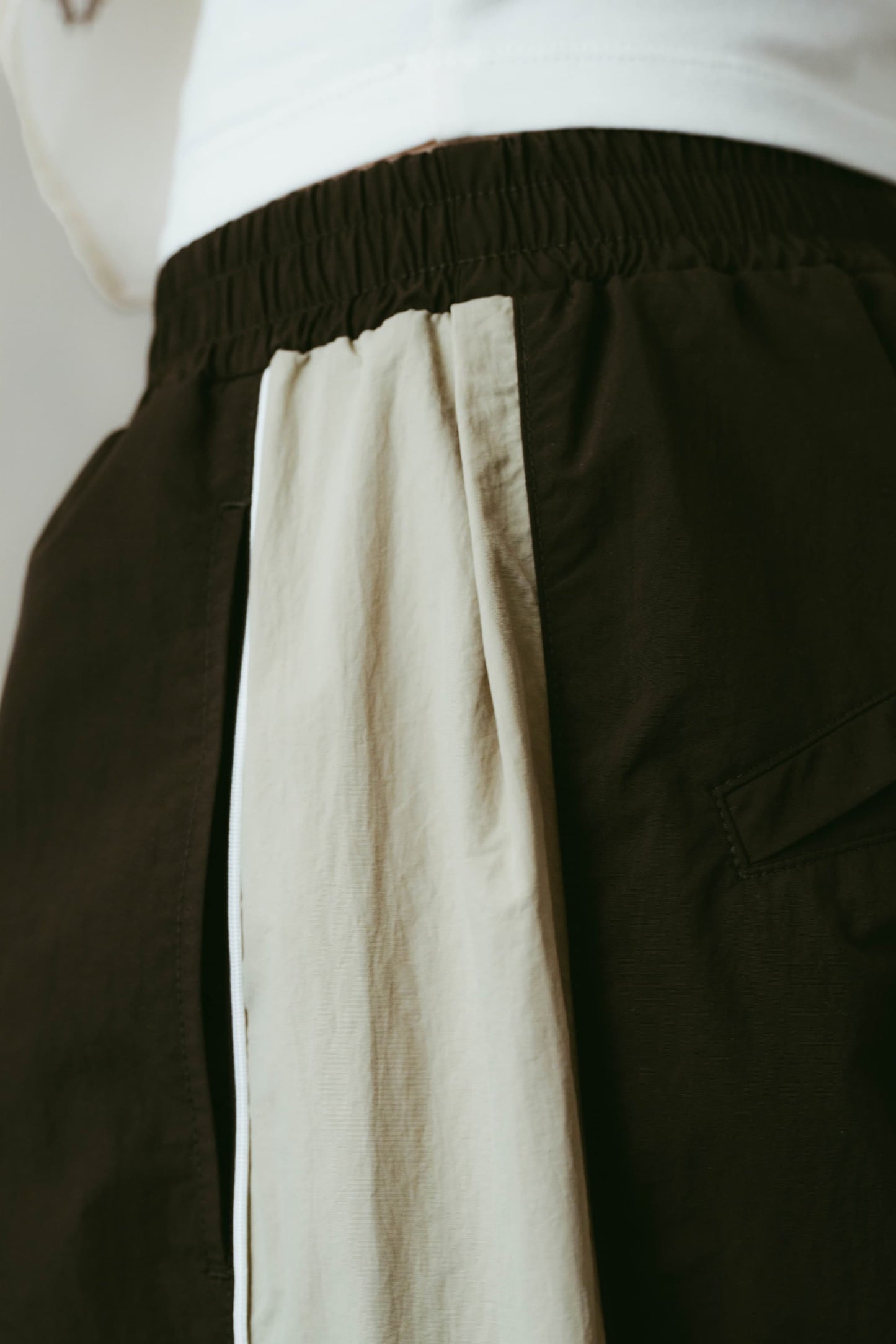 nylon easy pants(unisex)/brown