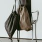 leather drawstring bag/2color