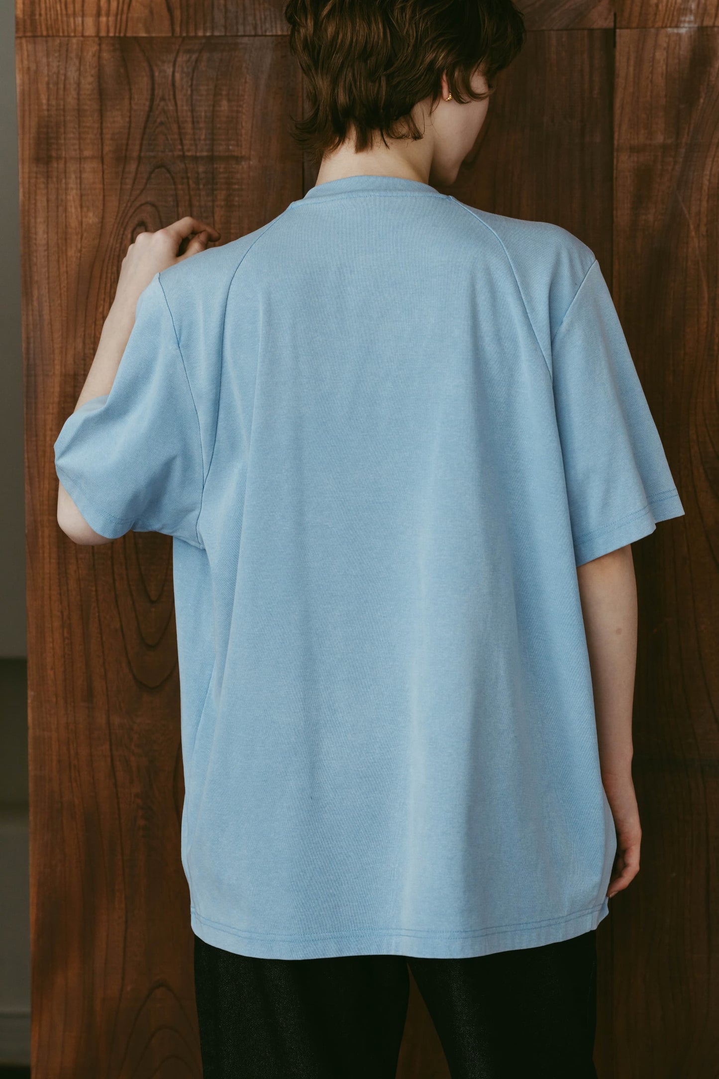 tuck detail oversized tee(unisex)/blue