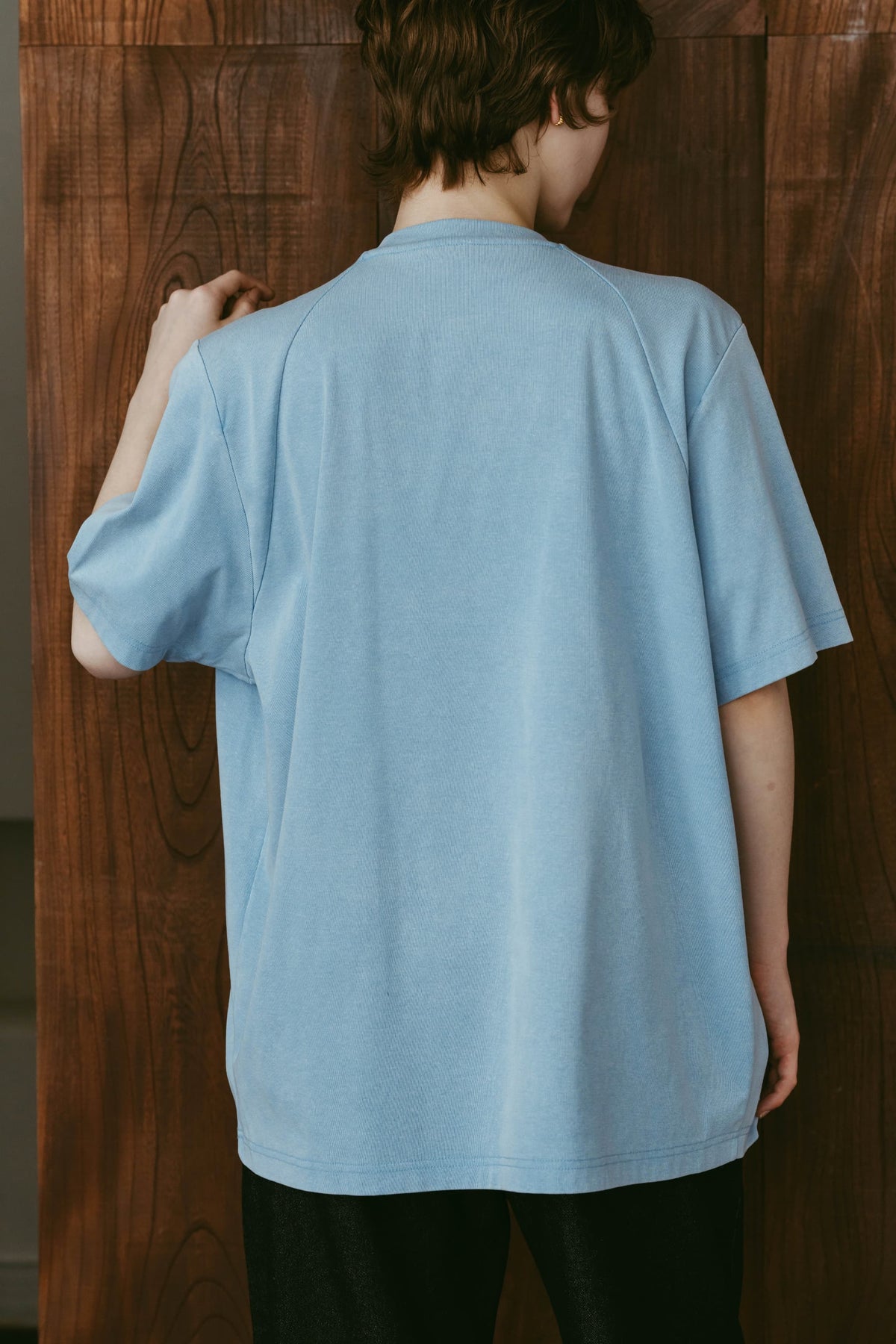 tuck detail oversized tee(unisex)/blue