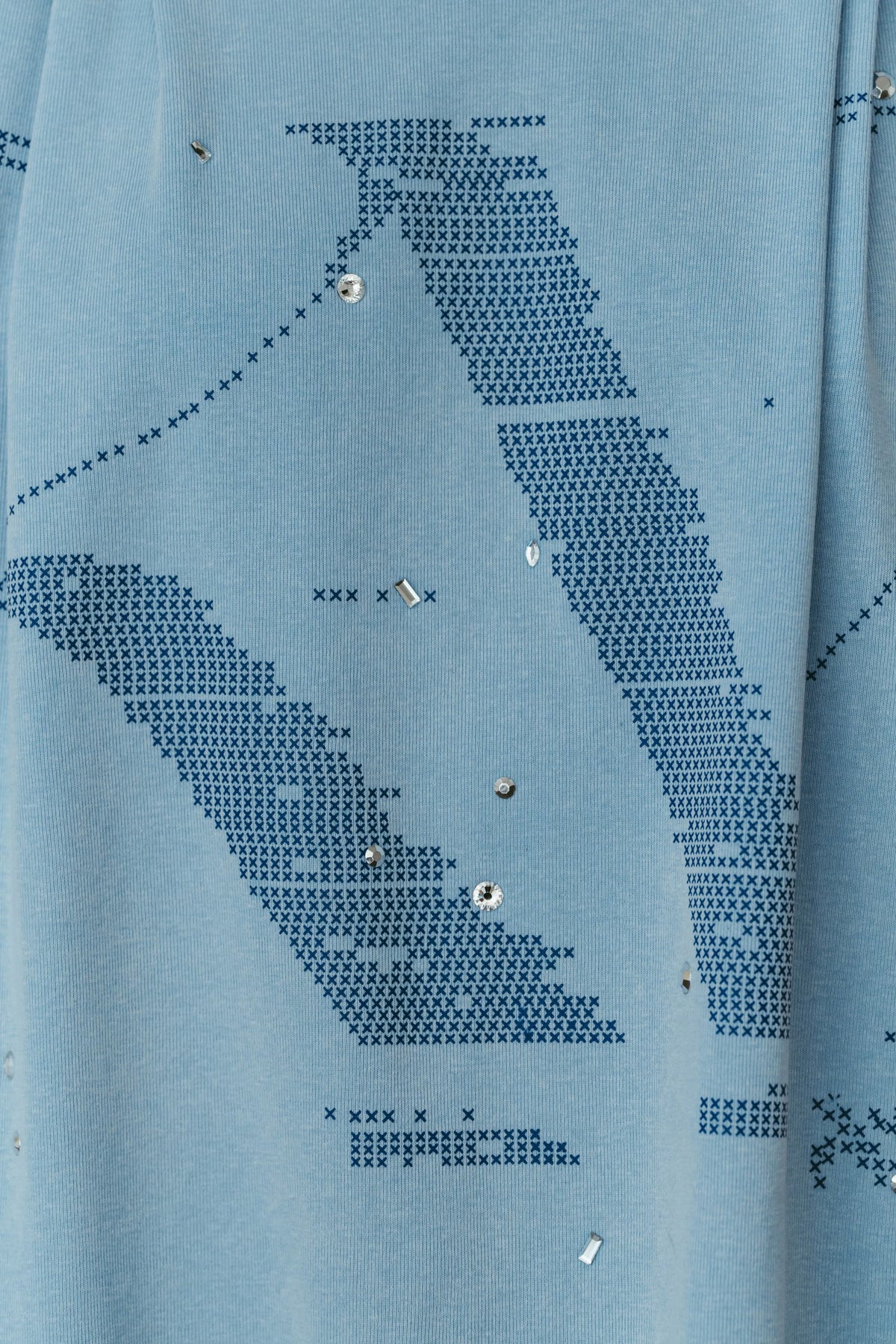 tuck detail oversized tee(unisex)/blue