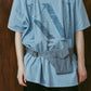 tuck detail oversized tee(unisex)/blue