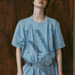 tuck detail oversized tee(unisex)/blue