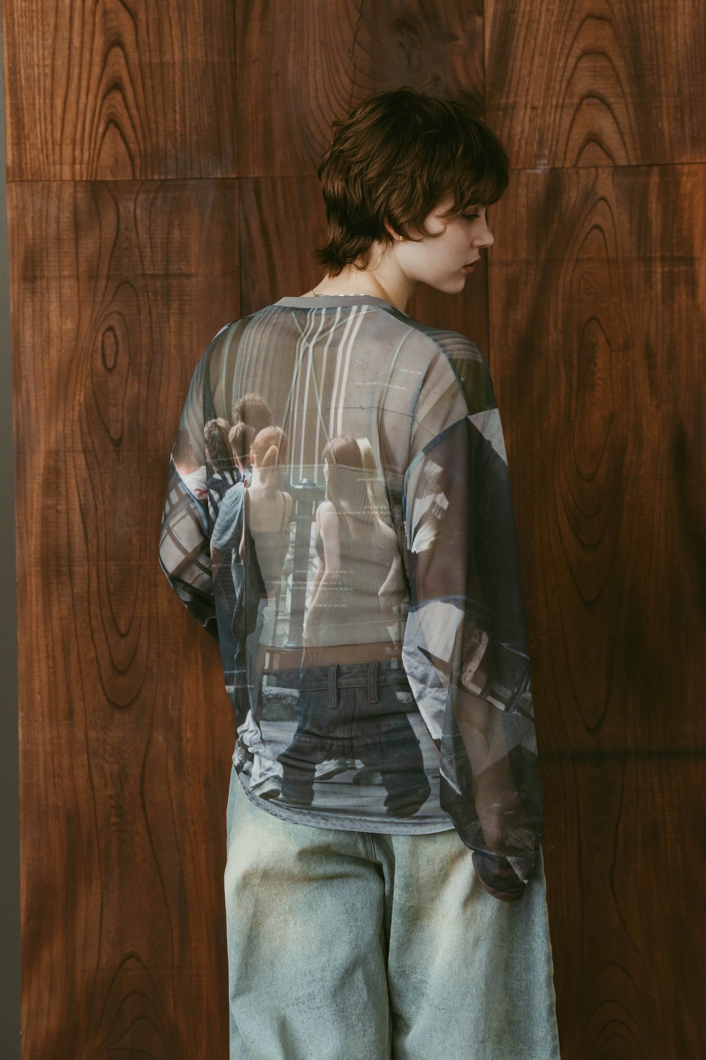 school sheer long-sleeve tee(unisex)/girls