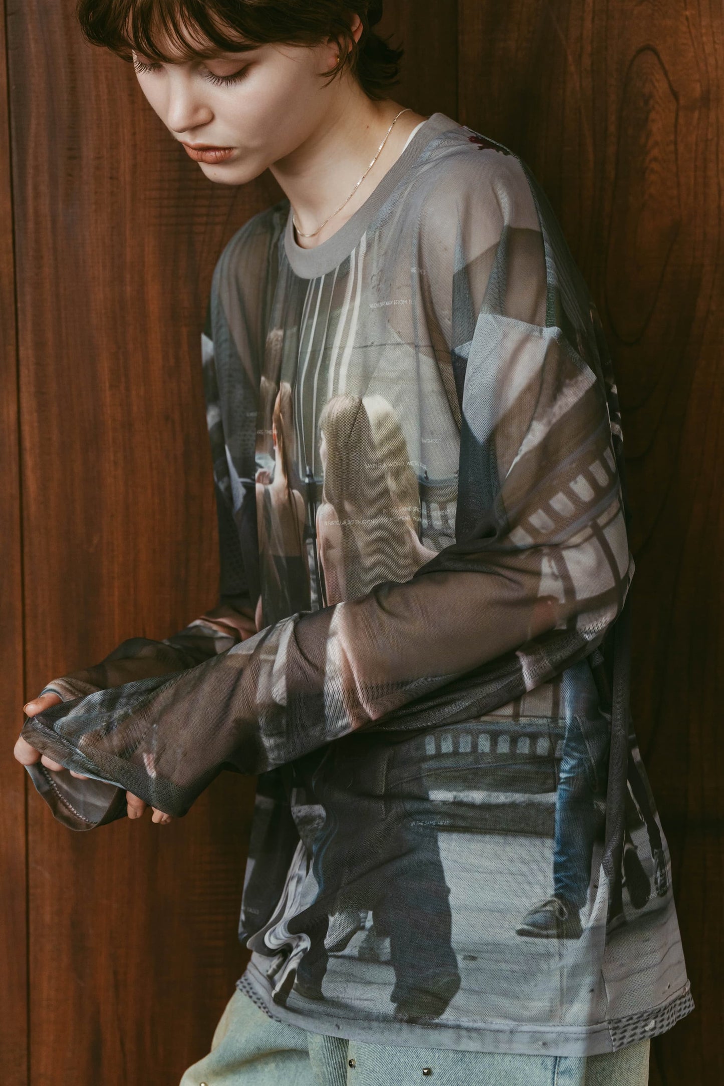 school sheer long-sleeve tee(unisex)/girls