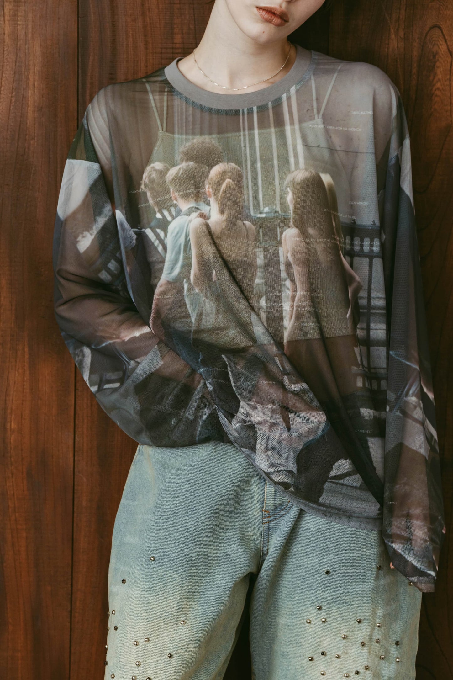 school sheer long-sleeve tee(unisex)/girls