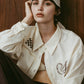 embroidered shirt(unisex)/ivory