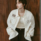 embroidered shirt(unisex)/ivory