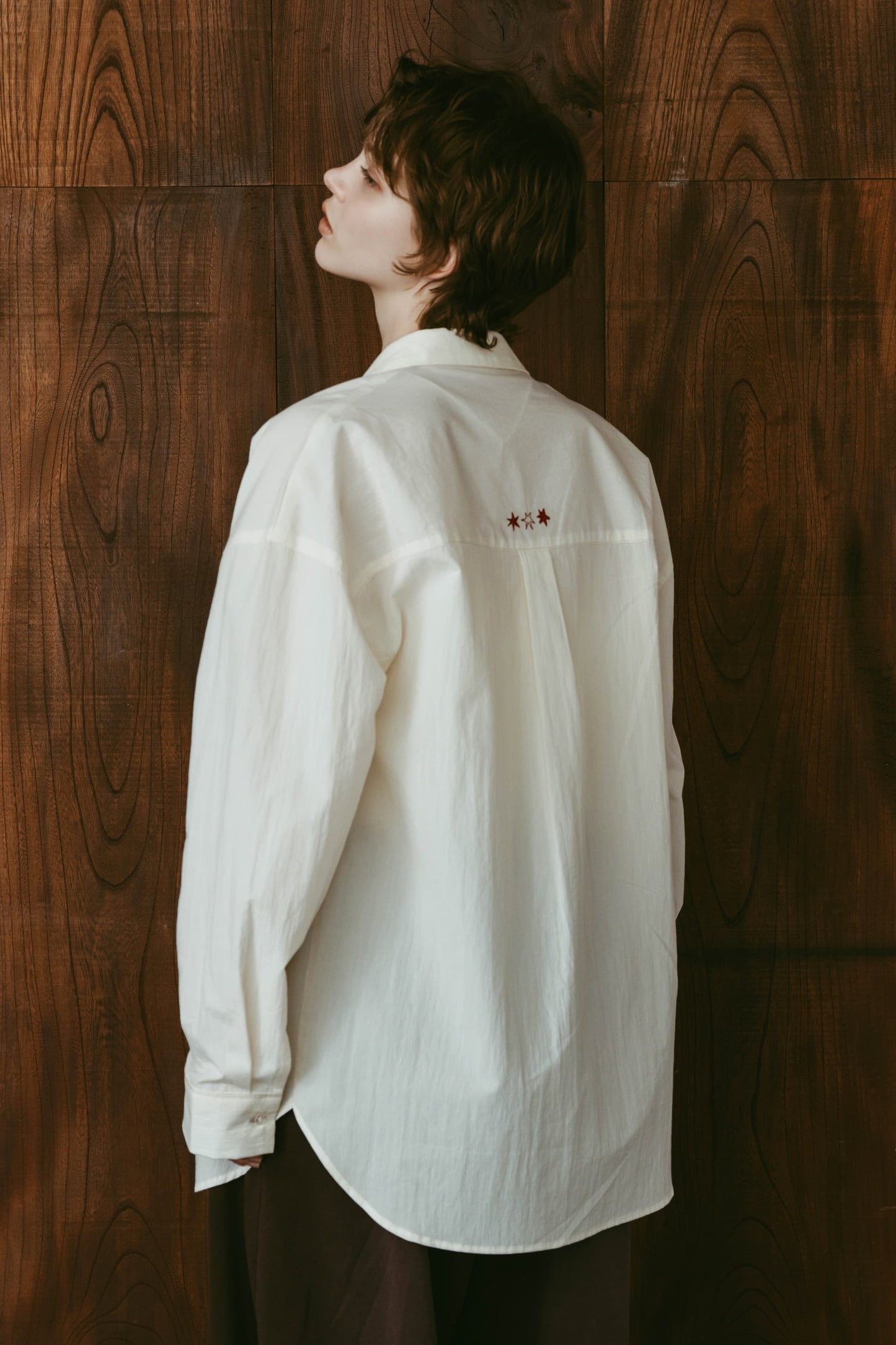 embroidered shirt(unisex)/ivory