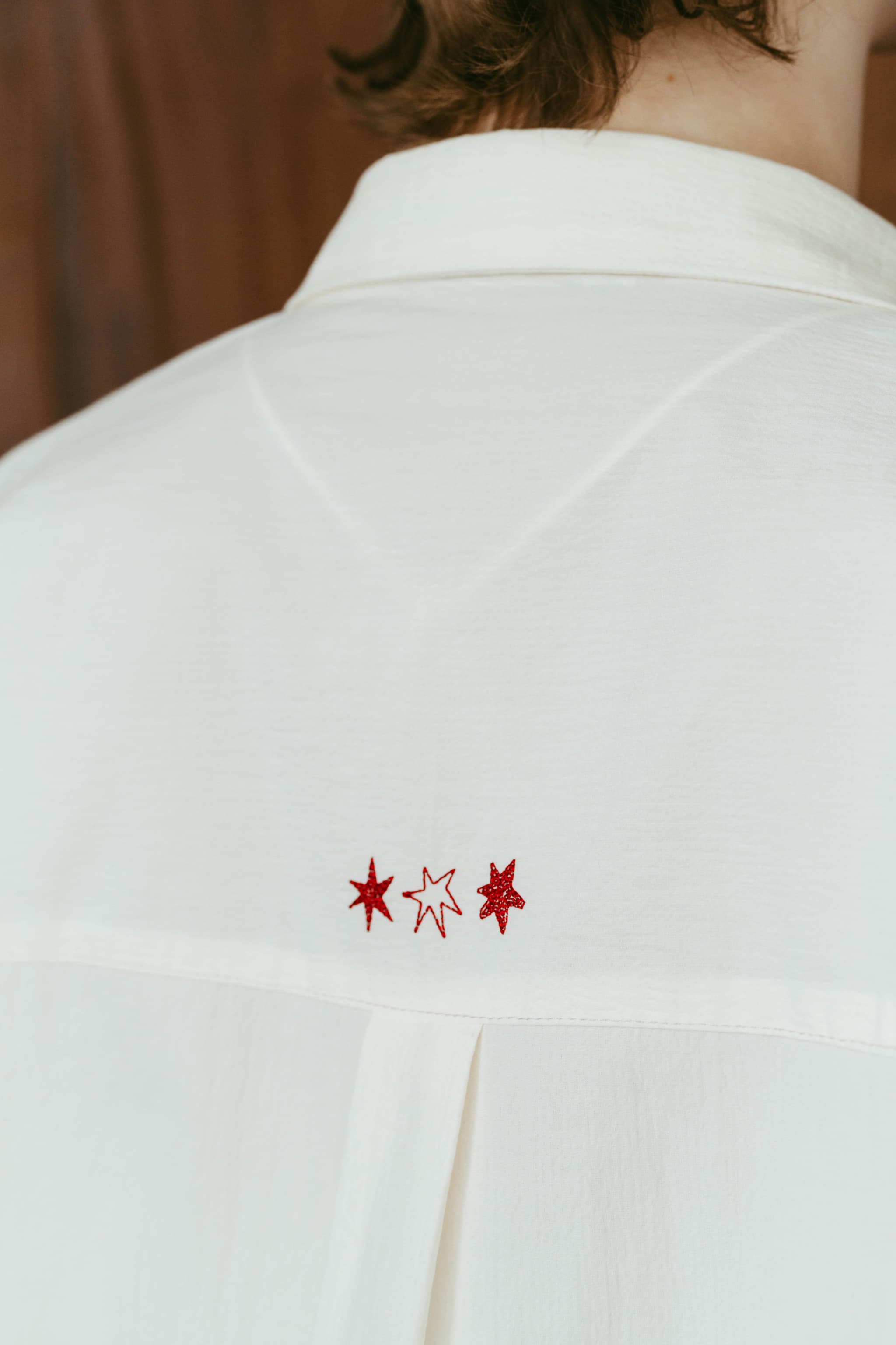 embroidered shirt(unisex)/ivory | KNUTH MARF