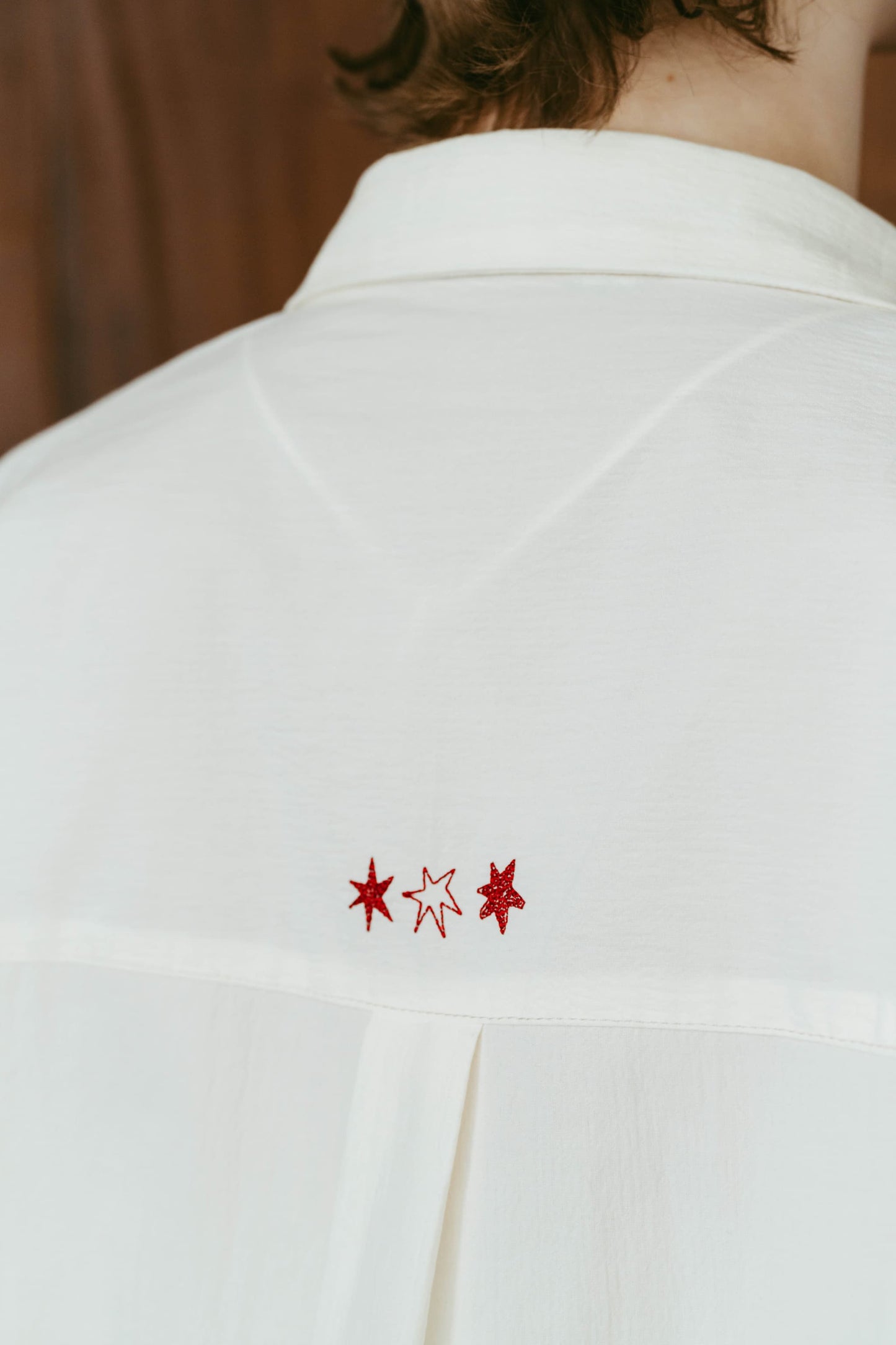 embroidered shirt(unisex)/ivory