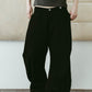 draped denim pants(unisex)/black