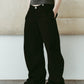 draped denim pants(unisex)/black