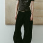 draped denim pants(unisex)/black