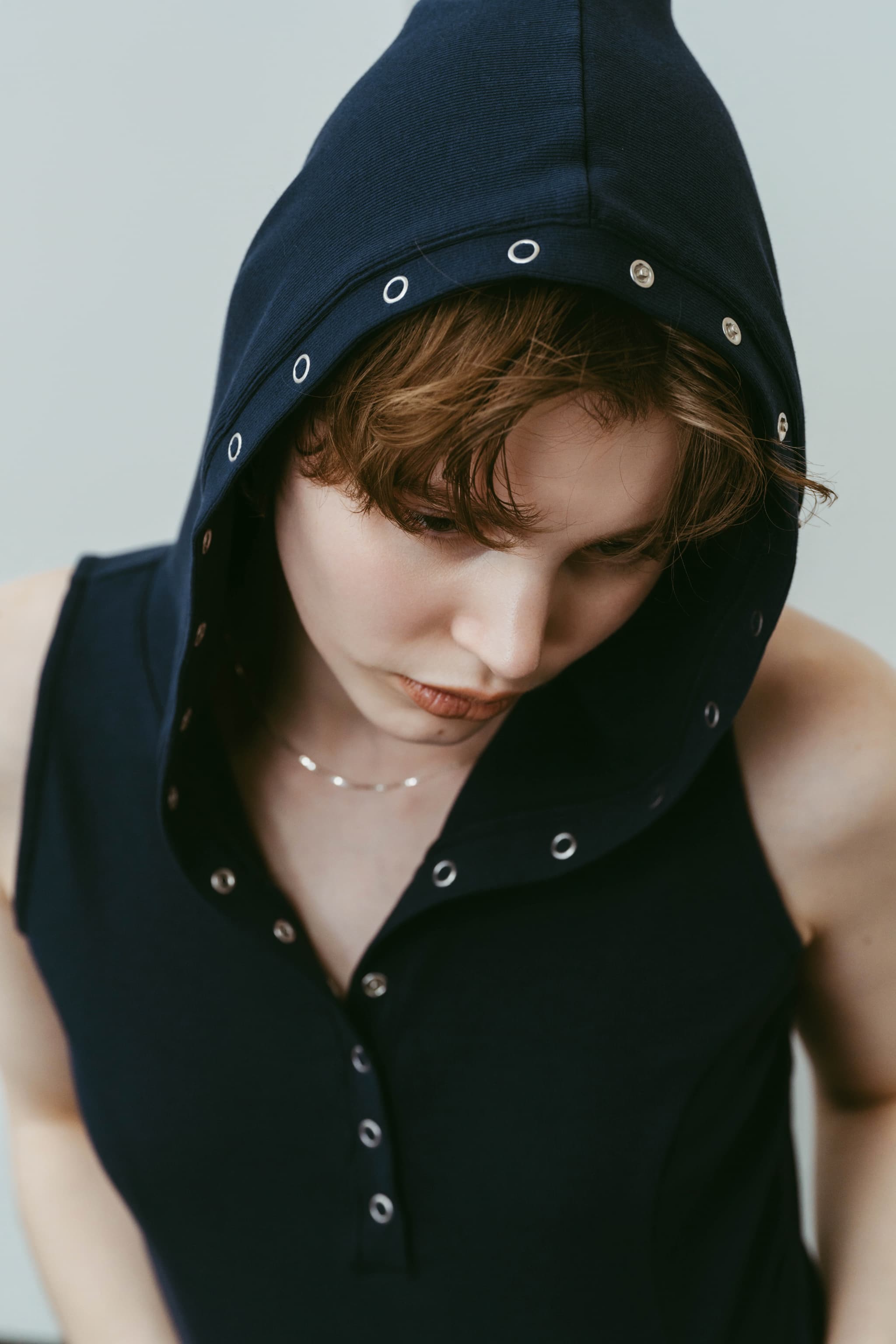 snap-button hoodie/navy | KNUTH MARF