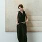 half-zip knit tank/black