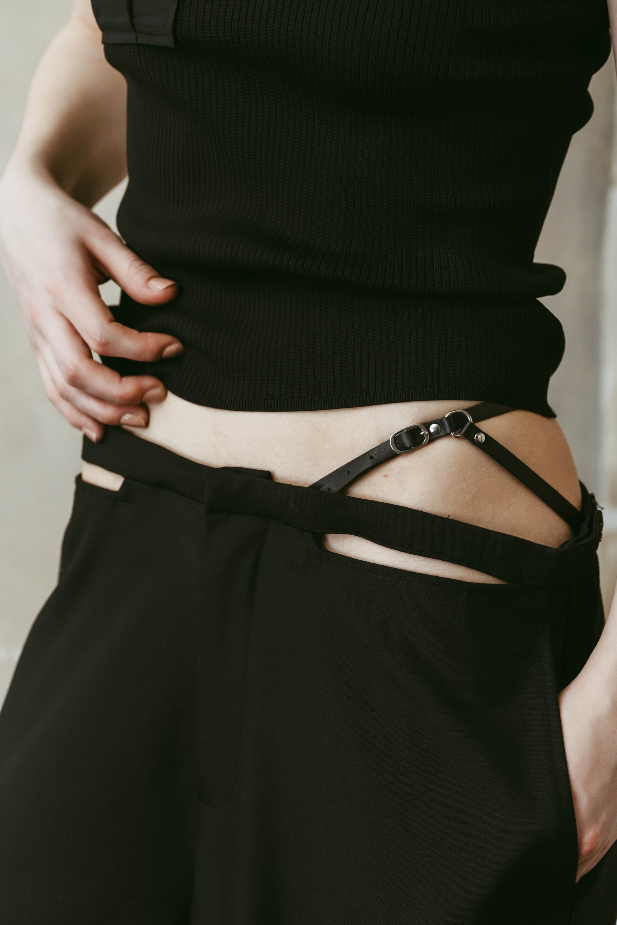 spaghetti pants/black | KNUTH MARF