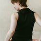 half-zip knit tank/black