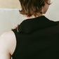 half-zip knit tank/black