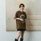 rhinestone graphic tee(unisex)/beige