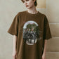 rhinestone graphic tee(unisex)/beige