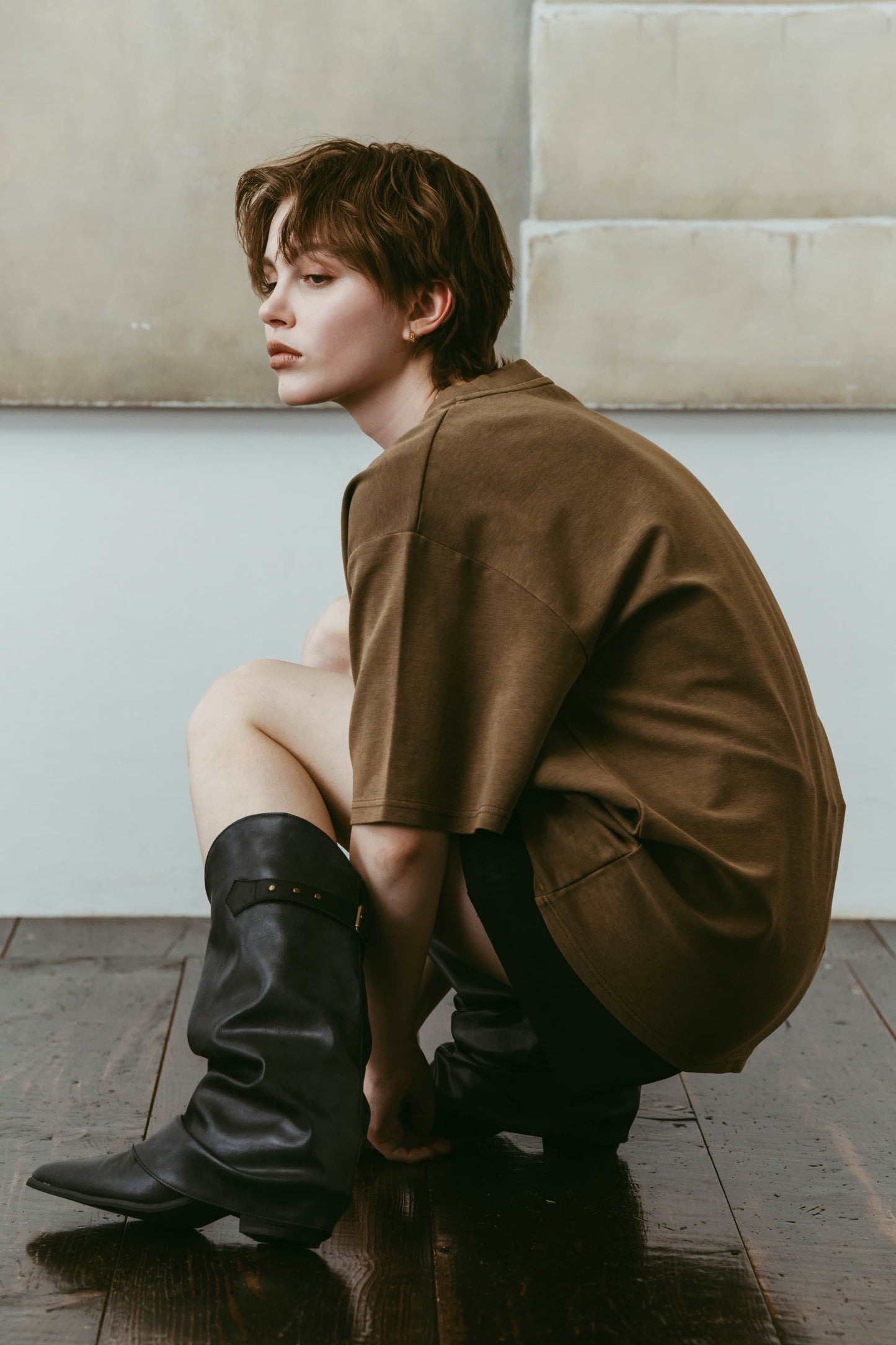 western belted boots/2color